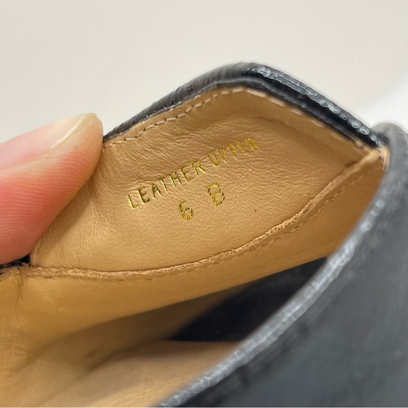 L.A.M.B. Women’s Black Purple Platform Leather Peep Toe Strappy Heels Size 6 - Picture 14 of 14